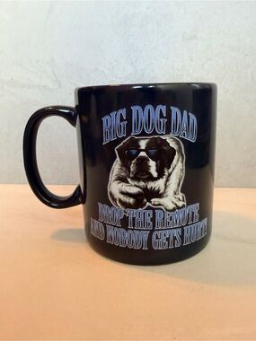 BIG DOG DAD Oversized Mug “Drop The Remote & Nobody Gets Hurt”Heavy VTG
